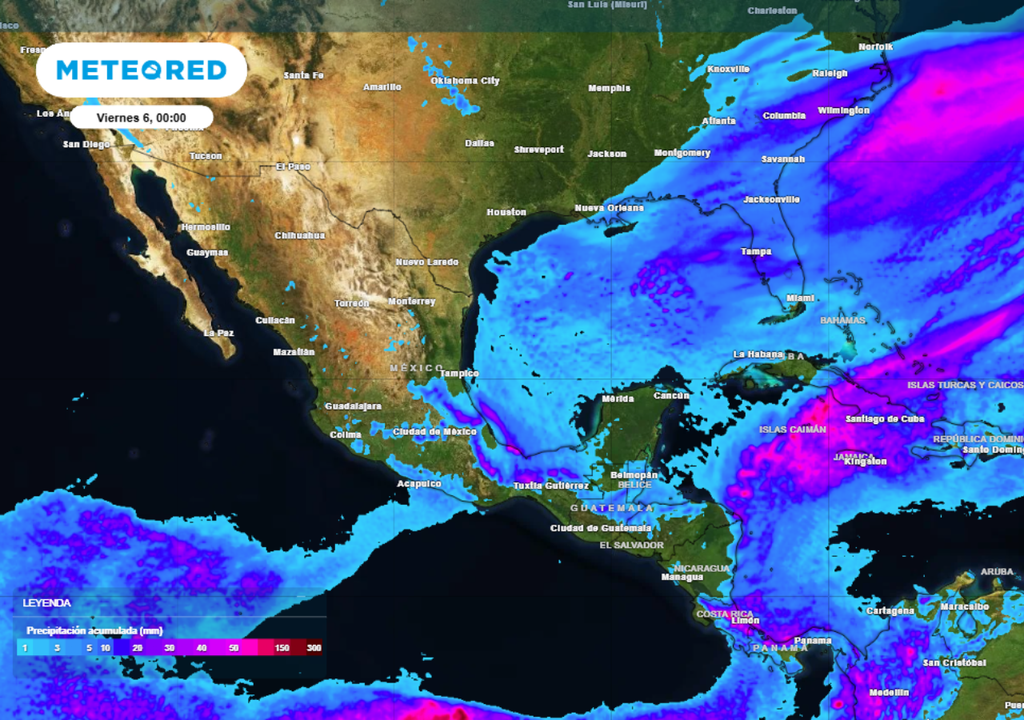 Pronóstico de lluvias para este jueves en México.