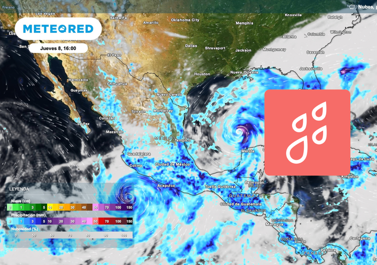 Ma&ntilde;ana, jueves 8 de octubre, M&eacute;xico con lluvias torrenciales por influencia de ciclones tropicales