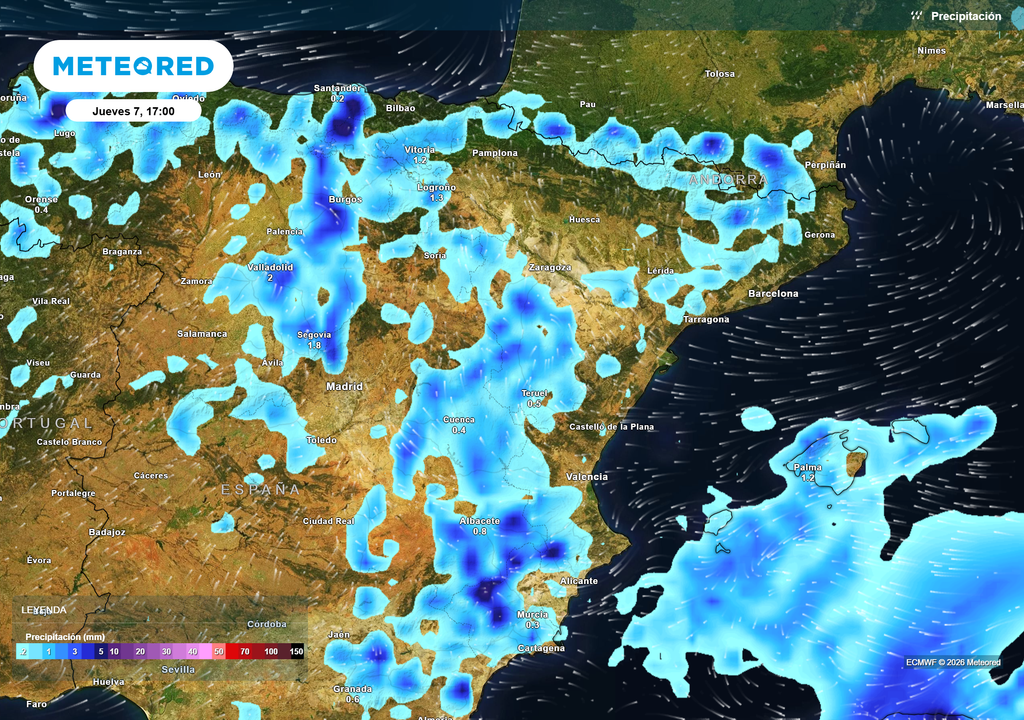 Las precipitaciones se extenderán por amplias zonas del país.