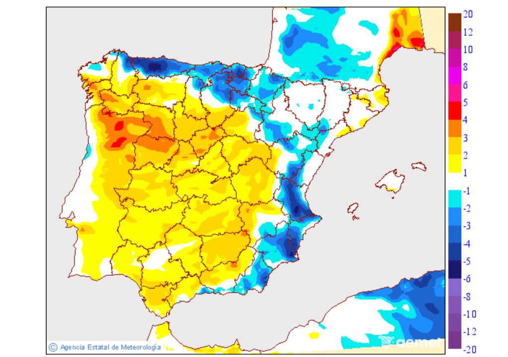 El descenso térmico será notable en el norte y este peninsular.