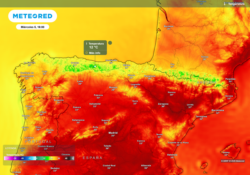 Habrá puntos donde las temperaturas se estancarán en los 12 ºC.