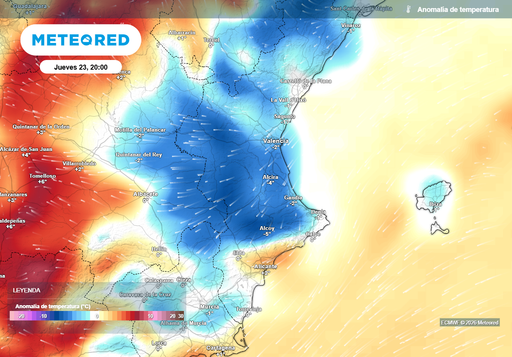 Ma&ntilde;ana las temperaturas bajar&aacute;n entre 8 y 12&ordm;C en la Comunidad Valenciana