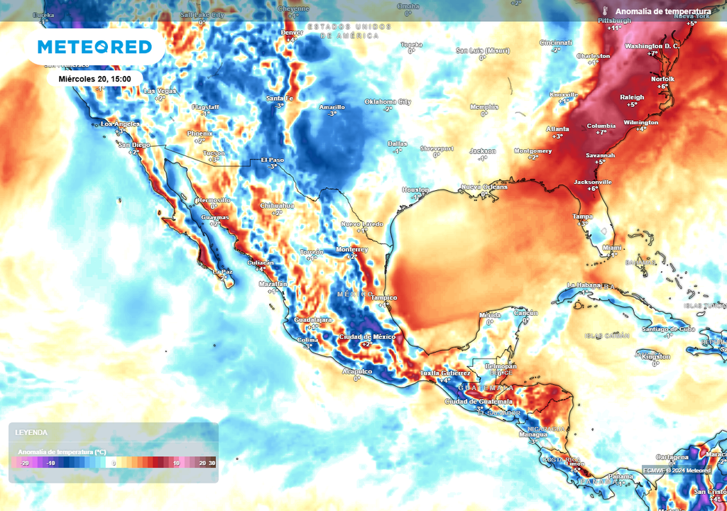 Pronóstico de anomalías en grados Celsius