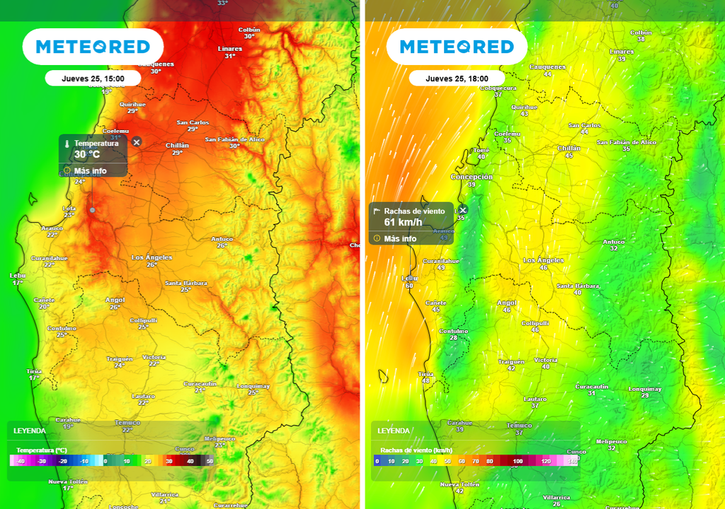 Pronóstico Navidad 2025, Chile centro sur, Meteored