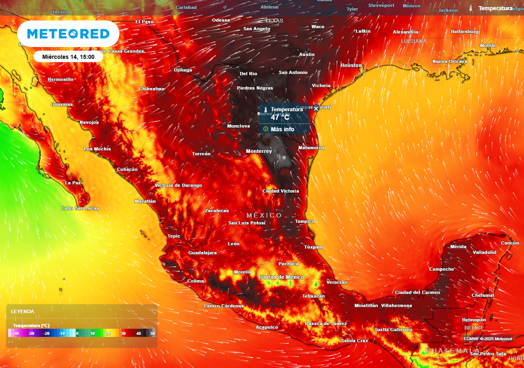 Pronóstico de temperaturas en grados Celsius