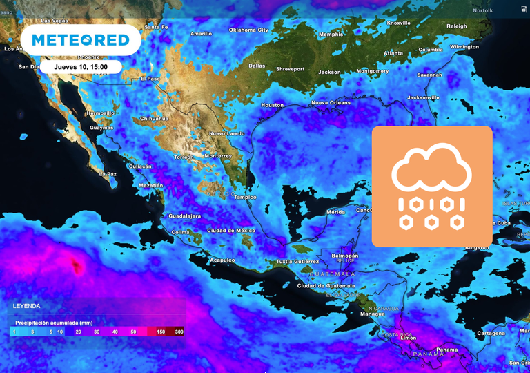 M&eacute;xico bajo lluvias torrenciales este jueves 10 de septiembre: prev&eacute;n hasta 100 mm en estas regiones