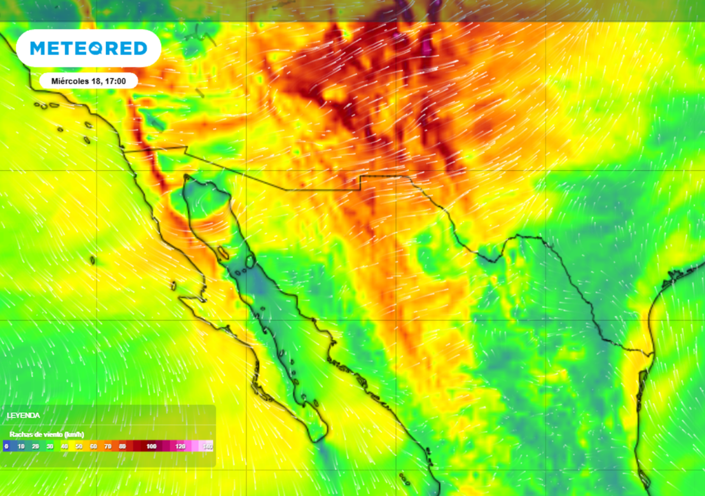 Windy Vientos de hasta 90 km/h podrían presentarse este miércoles al norte de México.