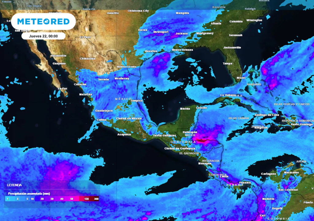 Pronóstico de lluvias para este miércoles en México.