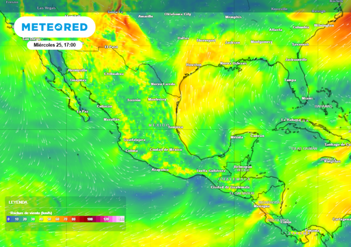 Ma&ntilde;ana, mi&eacute;rcoles 25 de febrero, M&eacute;xico con lluvias de hasta 25 mm y vientos de hasta 80 km/h