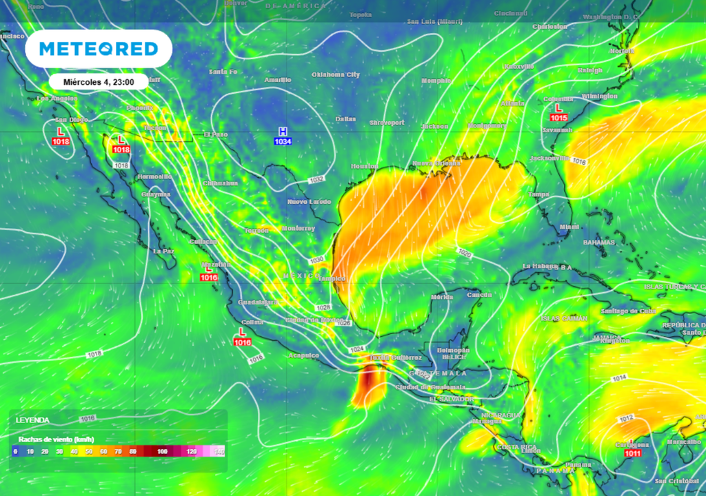 Se pronostica un nuevo evento de "norte" en el Golfo de México con vientos que podrían alcanzar hasta 100 km/h.