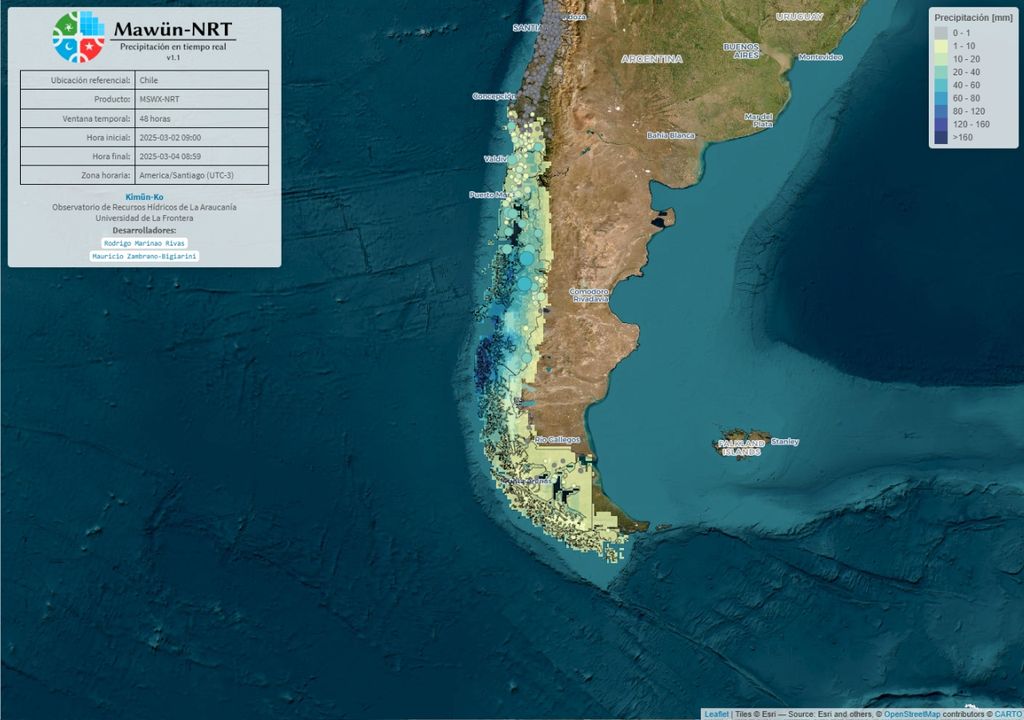 mapa de distribución de lluvias acumuladas