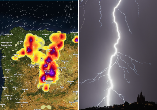 Ma&ntilde;ana un arco de tormentas con mucha actividad el&eacute;ctrica afectar&aacute; a estas cinco comunidades del oeste peninsular