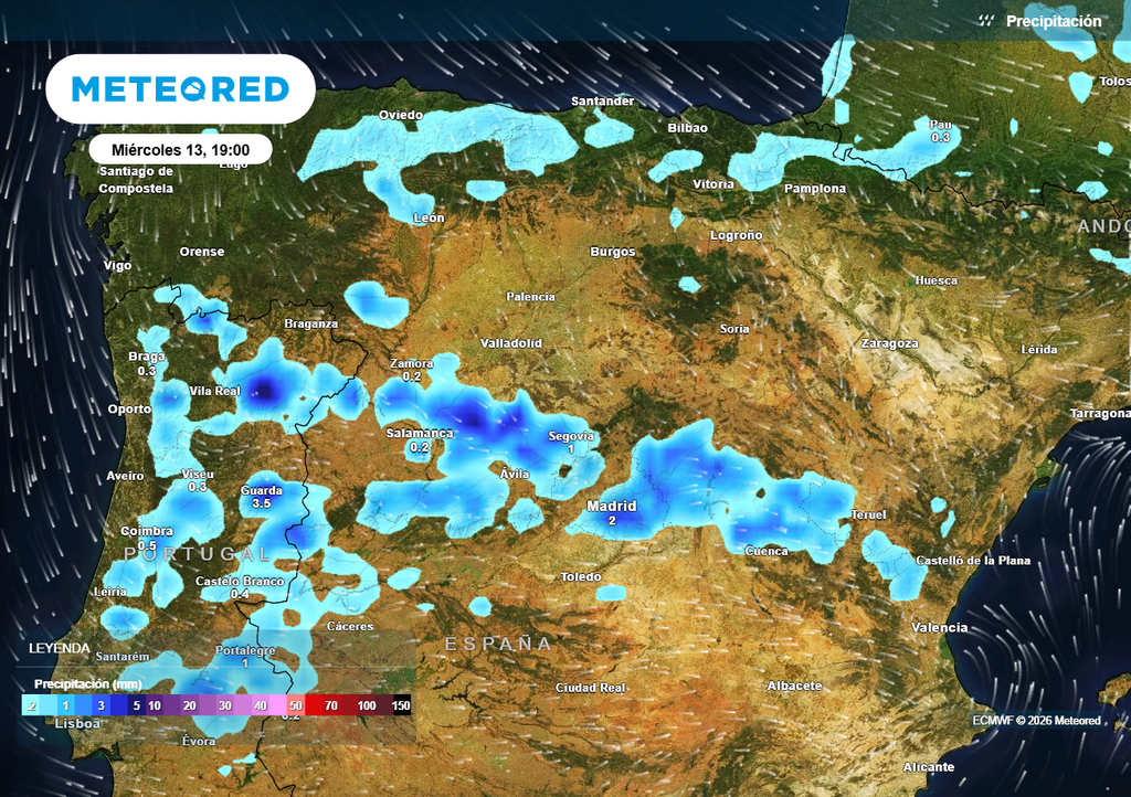 Mañana un arco de tormentas se generará entre Salamanca y el interior de Castellón, pasando por la Comunidad de Madrid.