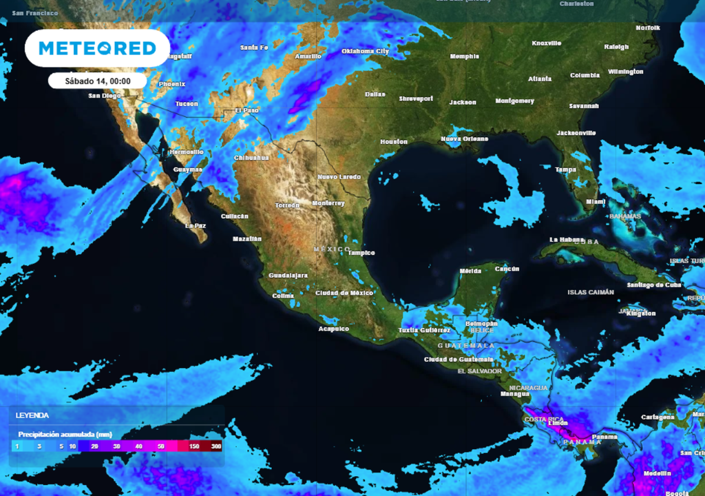 Pronóstico de lluvias para este viernes en México.