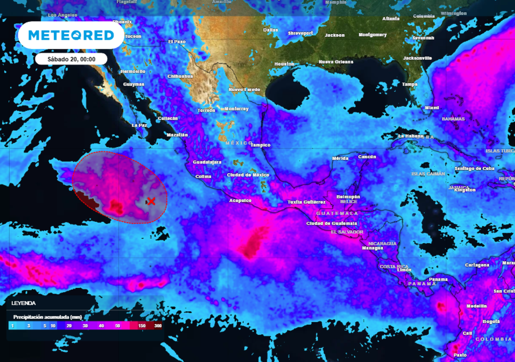 Lluvia acumulada para este viernes en México.