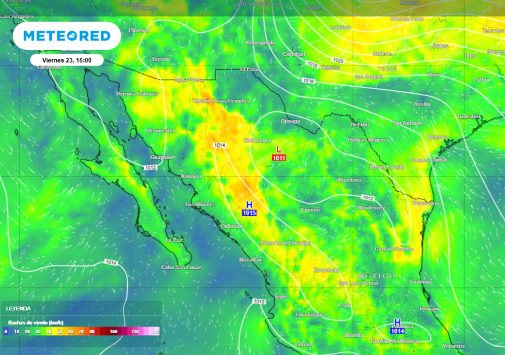 Se esperan vientos de hasta 60 km/h en estados del norte de México. Es importante tomar precauciones.