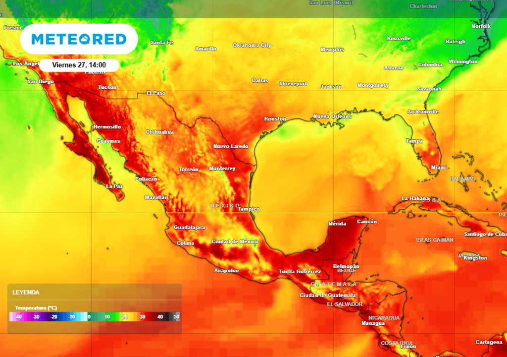 Se esperan temperaturas m��ximas de entre 40 °C y 45 °C en México.