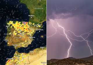 Mañana volverán las tormentas a España y se teme que dejen muchos rayos, granizo y rachas de viento muy fuertes