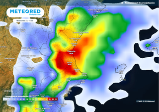 Mañana y el miércoles habrá lluvias de hasta 100 l/m2 en la Comunidad Valenciana: hora de inicio y zonas más afectadas