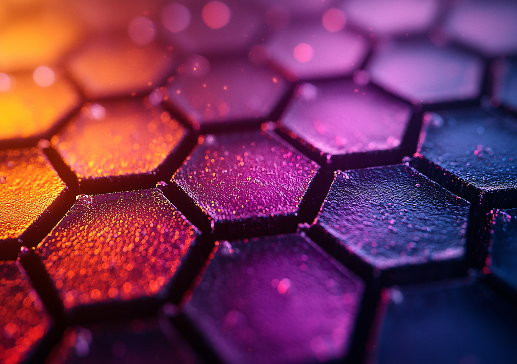 Graphene has a relatively simple, hexagonal looking structure.