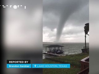 Impresionante manga marina en el lago Houston, Texas, USA