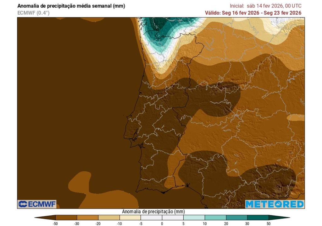 Após o "comboio de tempestades", a precipitação será inferior à média na próxima semana, exceto no extremo noroeste de Portugal continental.