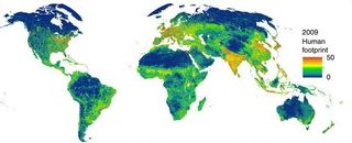 Mapa de la huella humana en el mundo