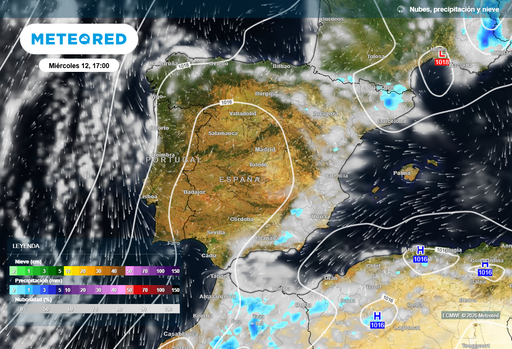 Mapa de nubes y lluvia para el eclipse solar: las zonas de Espa&ntilde;a donde la nubosidad permitir&aacute; verlo