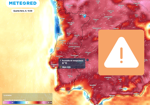 Mapa dos avisos: 7 distritos em alerta por temperaturas m&iacute;nimas e m&aacute;ximas extremamente elevadas nos dias 7 e 8 de julho