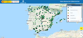 Mapa interactivo del Índice de Calidad del Aire de España