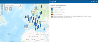Mapa interactivo sobre zonas de baño en Europa
