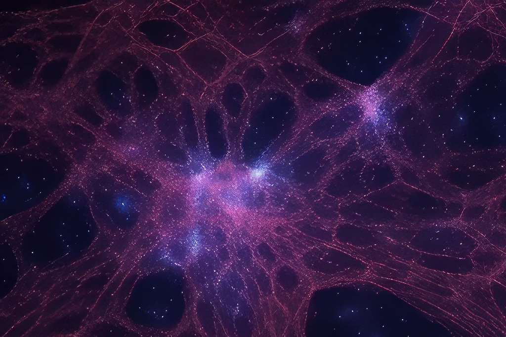 Mapa de distribuição de matéria escura é observado por pesquisadores que analisaram dados de galáxias específicas no início do Universo.