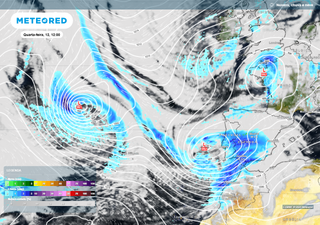 Mapas da Meteored insistem: Jana será a primeira de um “comboio” de tempestades que atingirá Portugal com chuva forte