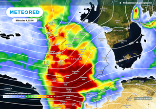 Mapas de lluvia entre el 2 y el 8 de febrero: ser&aacute; una semana muy h&uacute;meda en Espa&ntilde;a; las zonas destacadas