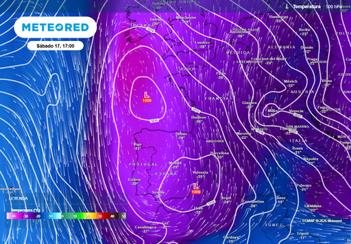 Mapas de lluvia y nieve para el fin de semana: la transformaci&oacute;n de la borrasca que viene de Groenlandia sobre Espa&ntilde;a