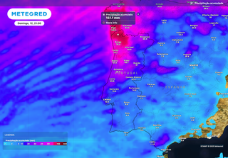 Mapas de precipitação da Meteored revelam as regiões de Portugal em que se prevê mais chuva até domingo, 12 de janeiro