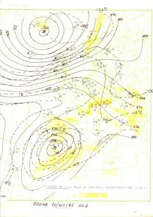Mapas e imágenes de satélite del 17-22 de octubre de 1982