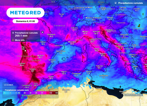 L'Italia tra i 4 paesi pi&ugrave; piovosi d'Europa questa settimana: oltre 100 mm in arrivo