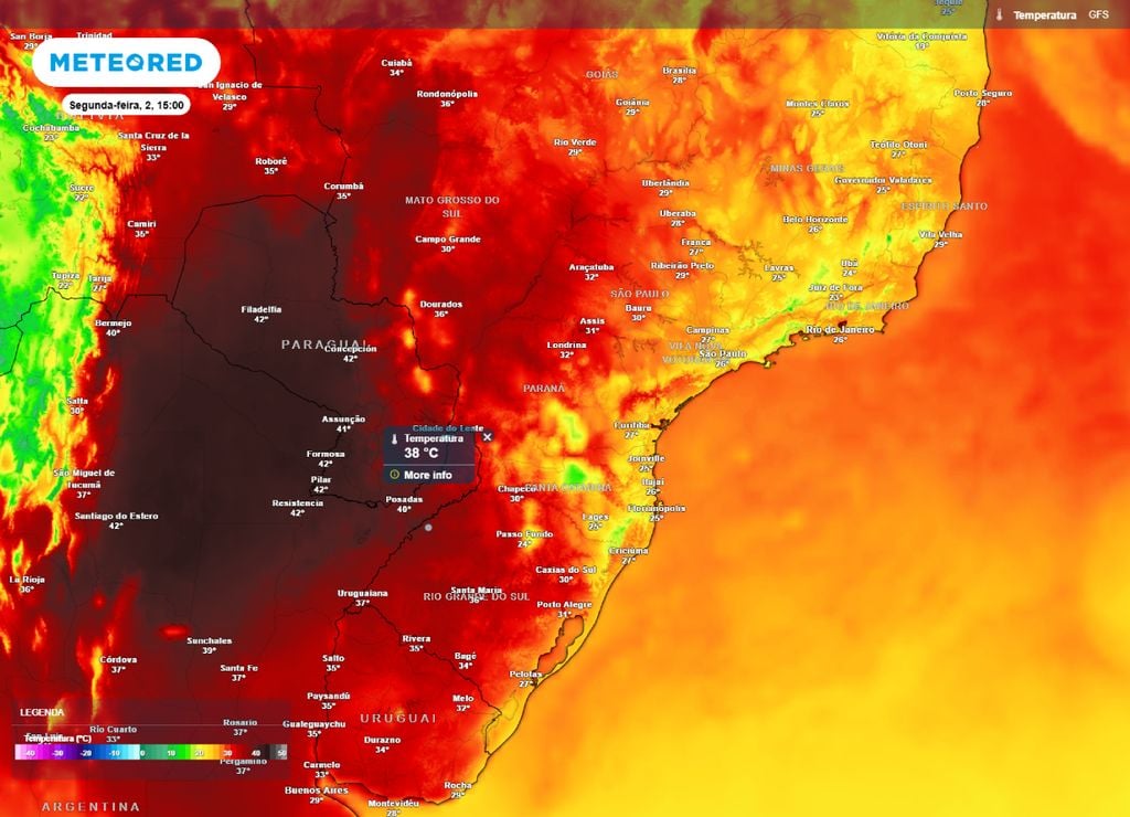 Temperaturas máximas nesta segunda-feira, 2 de março.
