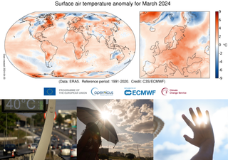 Março de 2024 foi o décimo mês consecutivo mais quente já registrado, afirma Copernicus