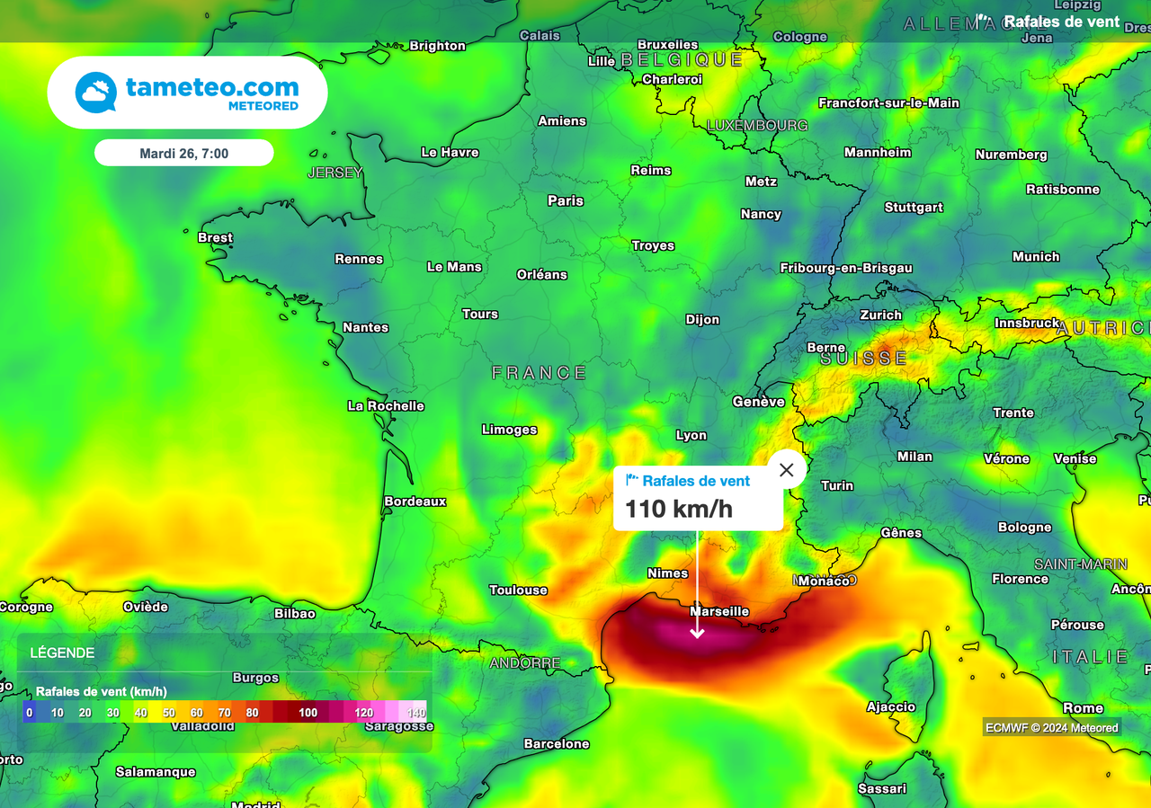 Mardi 26 mars 2024 fortes pluies et vents tempétueux ! Quelles régions concernées par les