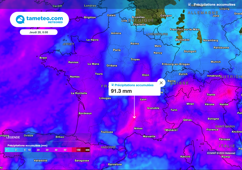 De fortes pluies attendues sur les Cévennes ce mardi.