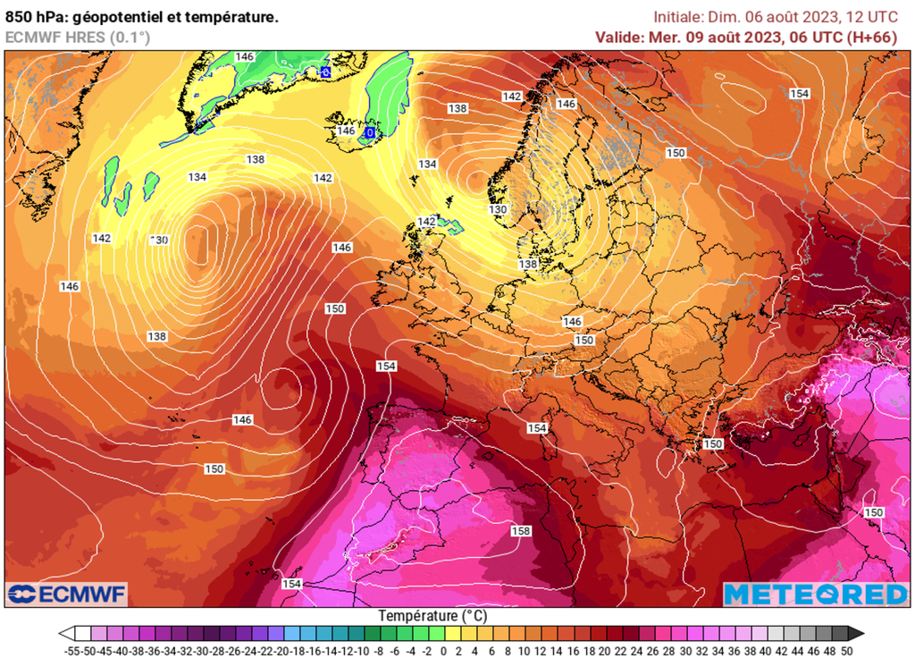 Une masse d'air chaud vent balayer l'air plus frais qui prend la direction des pays scandinaves.
