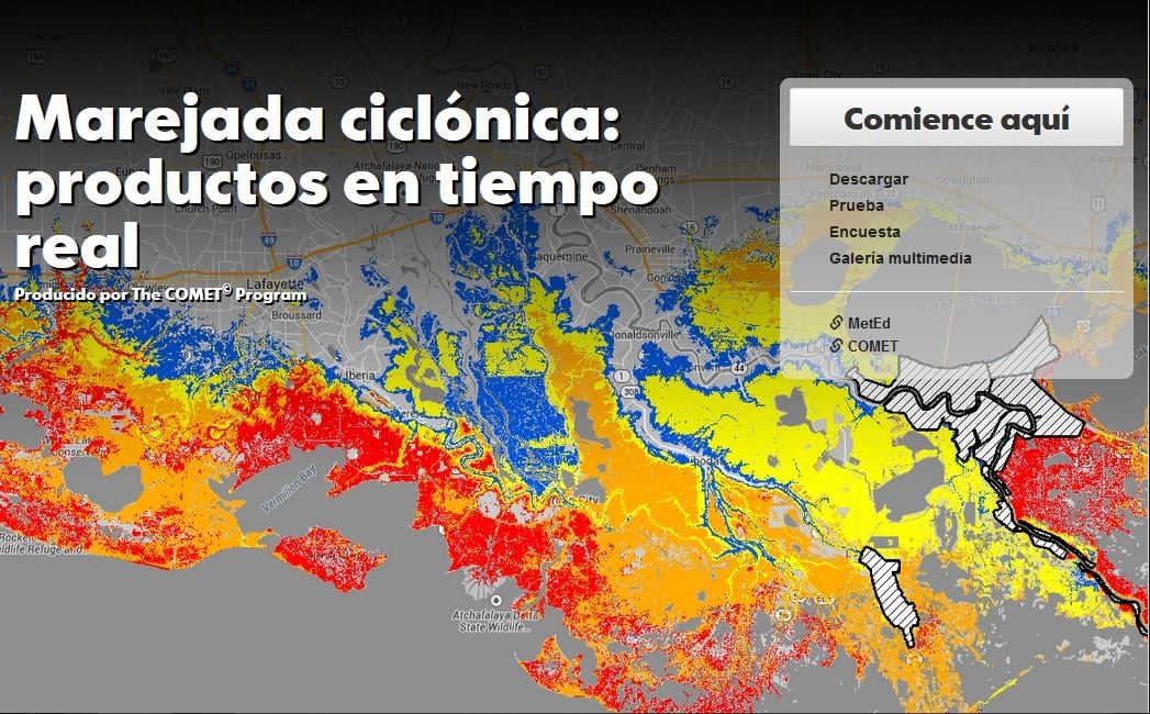 Pantalla de bienvenida del módulo COMET