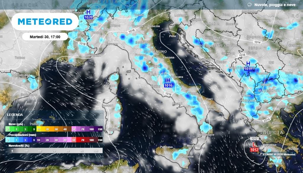 A partire da martedì 30 giugno la circolazione atmosferica europea inizierà a dare i primi, seppur cauti, segnali di cambiamento. le possibili infiltrazioni più fresche ed instabili, o comunque meno calde soprattutto in quota, con veri e propri impulsi o perturbazioni, contrastando con l'aria ancora molto calda presente nei bassi strati, potrebbe innescare una marcata instabilità, specie al pomeriggio.