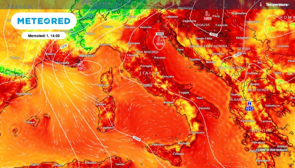 Tra sabato 27, domenica 28 e lunedì 29 giugno, soprattutto le regioni centro-settentrionali saranno raggiunte dall'apice del calda. Poi il caldo inizierà a scendere, pur restando sopra media. ECMWF Meteored
