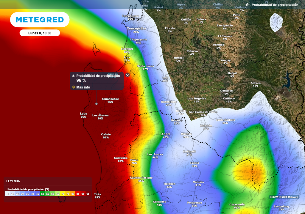 Sistema frontal en la Región de Biobío, Meteored, Chile Sistema frontal en la Región de Biobío, Meteored, Chile