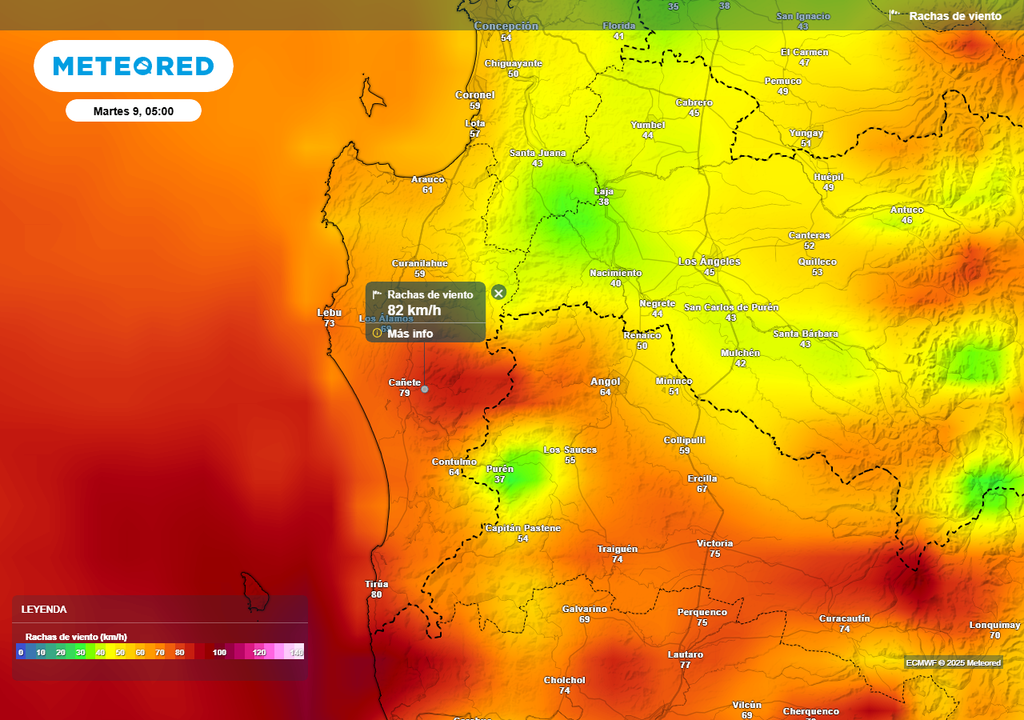 Sistema frontal en la Región de Biobío, Meteored, Chile Sistema frontal en la Región de Biobío, Meteored, Chile