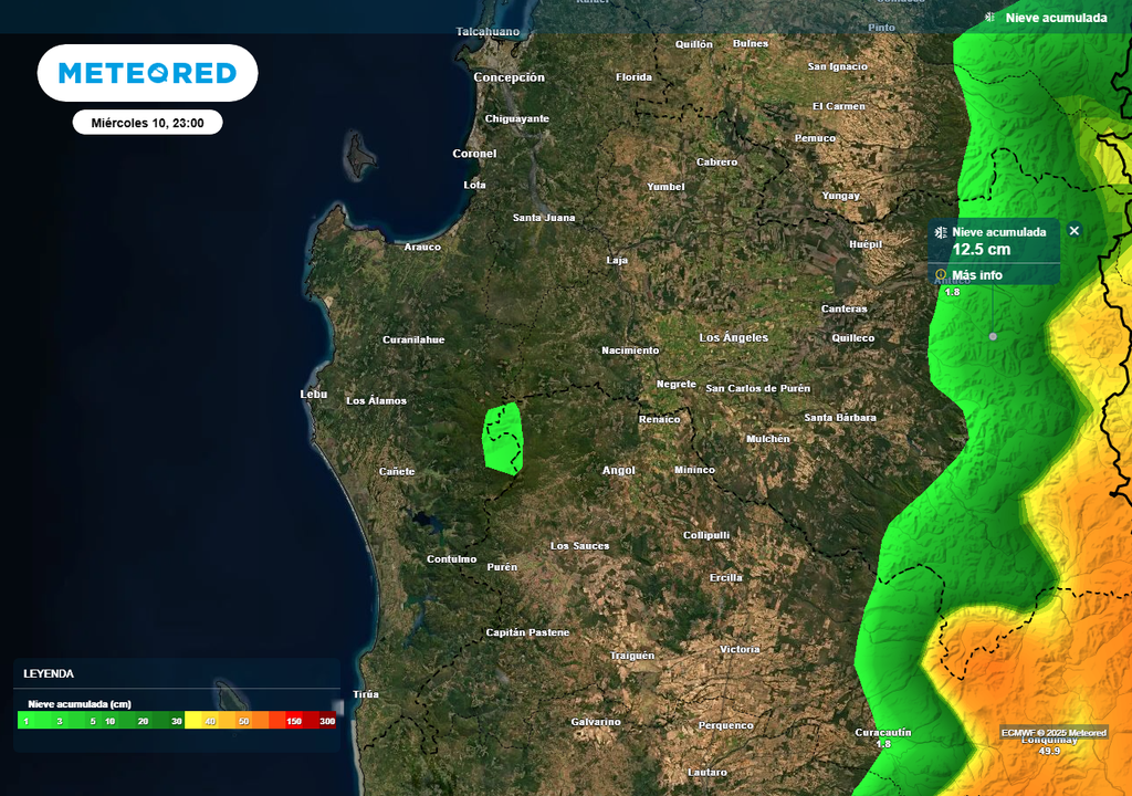 Sistema frontal en la Región de Biobío, Meteored, Chile Sistema frontal en la Región de Biobío, Meteored, Chile