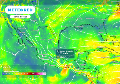 Martes 23 de octubre: vaguadas y entrada de humedad de ambos oc&eacute;anos, dan paso a lluvias y vientos fuertes